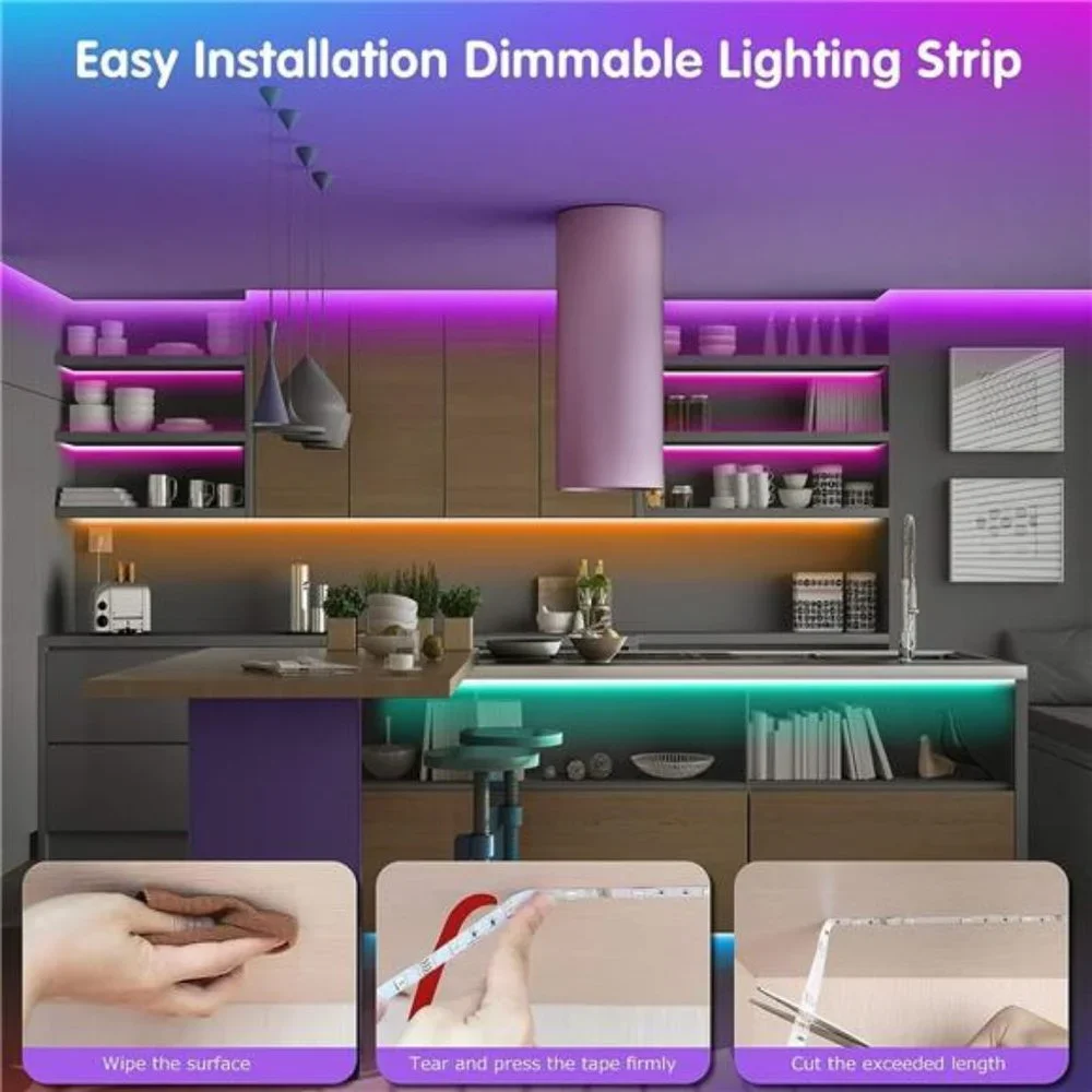Led Lights for Bedroom 100ft (2 Rolls of 50ft) Music Sync Color Changing Lights